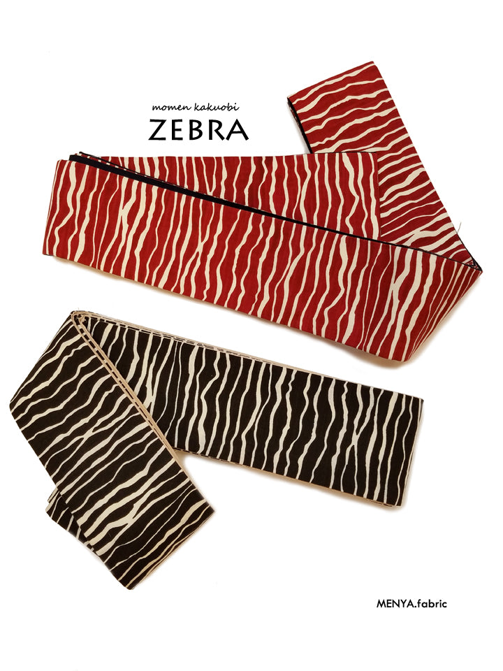 Cotton square belt "ZEBRA/RED" 