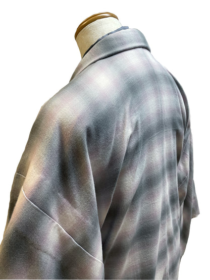 (SUI MEN) Organic cotton haori "Yarn-dyed check brushed" single-ply 