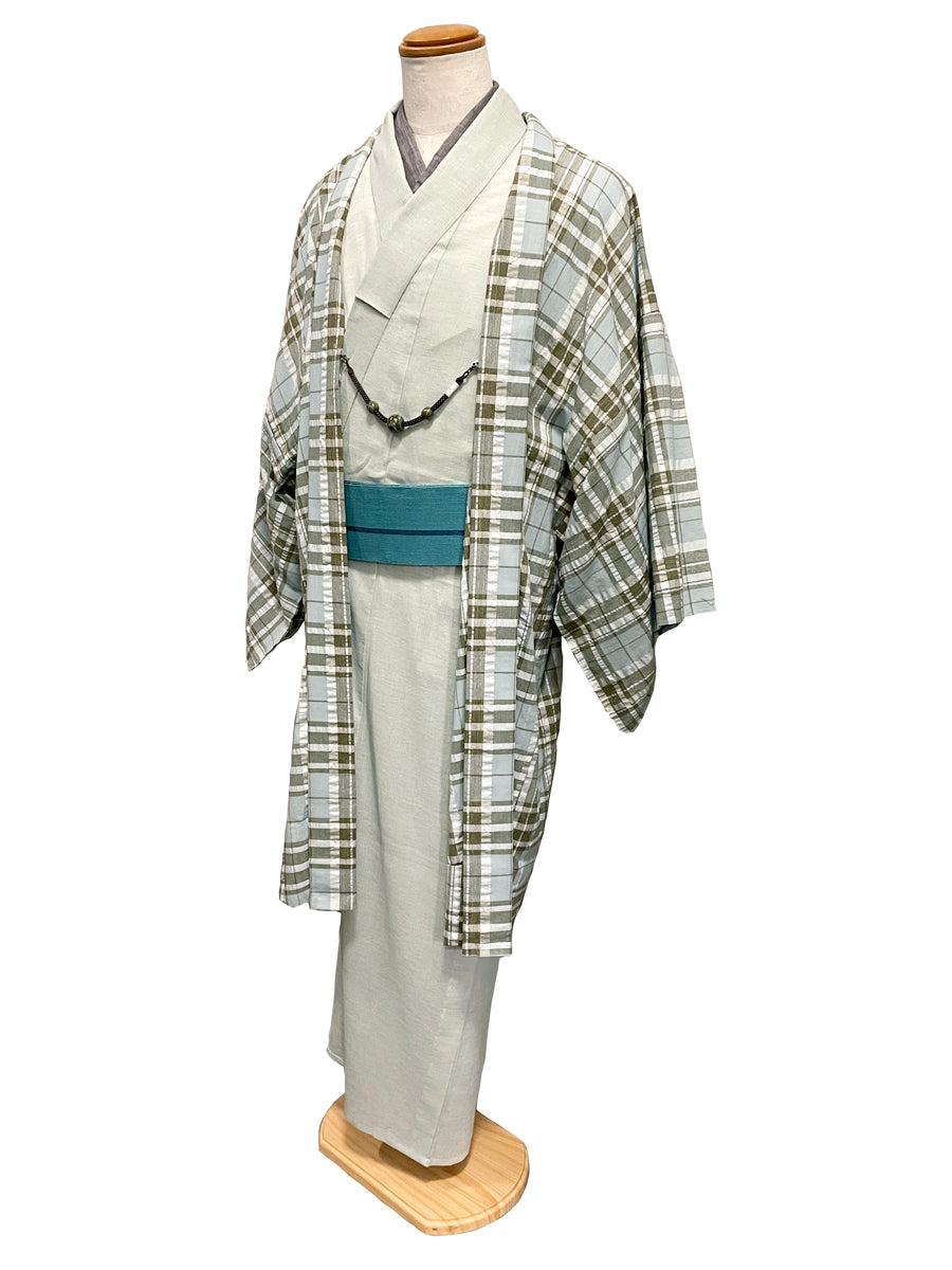 (SUIMEN) Spring/Summer Cotton Thin Haori "Tertan Check" Single-ply 