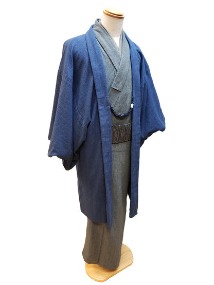 (SUI MEN) Yarn-dyed cotton kimono "Plain color pongee" single-layered 