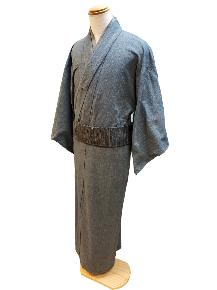 (SUI MEN) Yarn-dyed cotton kimono "Plain color pongee" single-layered 