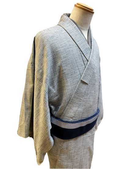 (SUI MEN/Pret-a-porter) Donsu-woven cotton kimono "Varied stripes and checkered pattern" Single-ply/Men's size L 