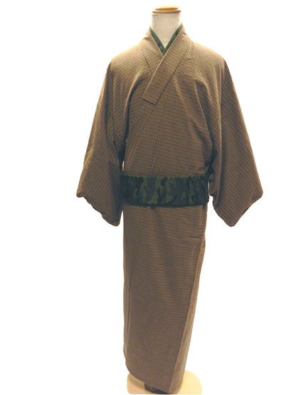 (SUI MEN/Pret-a-porter) Yarn-dyed cotton kimono "UROKO" / Men's size M 