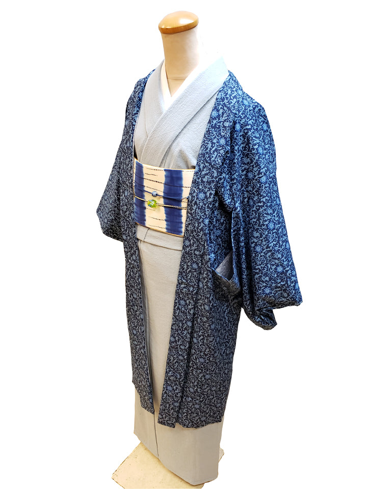 (KUON) Cotton Sarasa Haori (AZAMI) Ladies' Ready-to-Wear (M) Size 