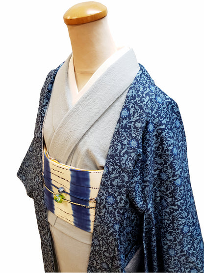 (KUON) Cotton Sarasa Haori (AZAMI) Ladies' Ready-to-Wear (M) Size 